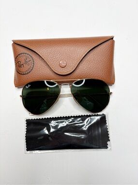 Ray Ban Aviator Classic Sunglasses G-15 Green Gold RB3025